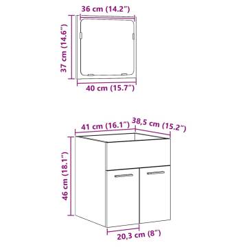 2 Piece Bathroom Furniture Set - Old Wood Finish | HipoMarket