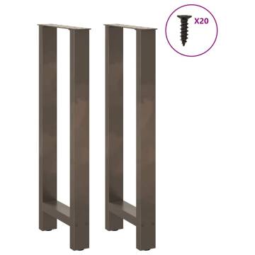 Coffee Table Legs Natural Steel - 2 pcs 40x(100-101) cm