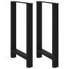 Black Coffee Table Legs - 2 Pcs Steel 60x(90-91) cm