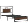 Brown Oak Bed Frame 90x200 cm - Engineered Wood | Hipo Market