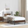 Brown Oak Bed Frame 90x200 cm - Engineered Wood | Hipo Market