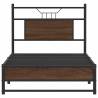 Brown Oak Bed Frame 90x200 cm - Engineered Wood | Hipo Market