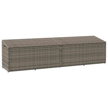 Garden Storage Box Grey 220x50x58 cm - Durable Poly Rattan