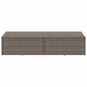 Garden Storage Box Grey 220x50x58 cm - Durable Poly Rattan