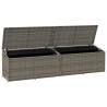 Garden Storage Box Grey 220x50x58 cm - Durable Poly Rattan