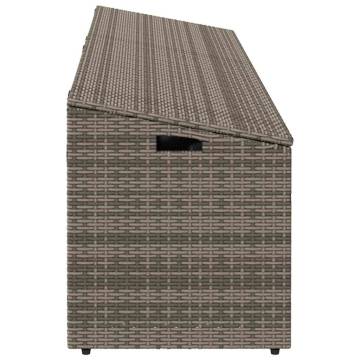 Garden Storage Box Grey 220x50x58 cm - Durable Poly Rattan