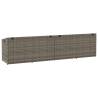 Garden Storage Box Grey 220x50x58 cm - Durable Poly Rattan