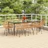 9 Piece Garden Dining Set Poly Rattan Colour brown Size 200 x 100 x 74 cm Number of 8 