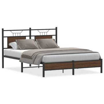 Brown Oak Bed Frame without Mattress - 137x190 cm | Hipomarket