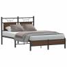  Bed Frame without Mattress Brown Oak 120x190 cm Small Double Engineered Wood Colour brown oak Size 120 x 190 cm Model with headboard & low footboard 