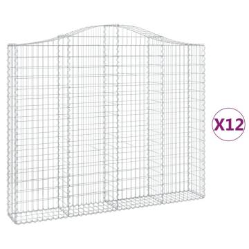 Arched Gabion Baskets 12 pcs - Durable Garden Barriers