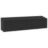  Garden Storage Box Black 220x50x58 cm Poly Rattan Colour black Size 220 x 50 x 58 cm 