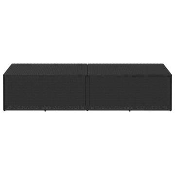 Garden Storage Box Black 220x50x58 cm - Durable & Stylish