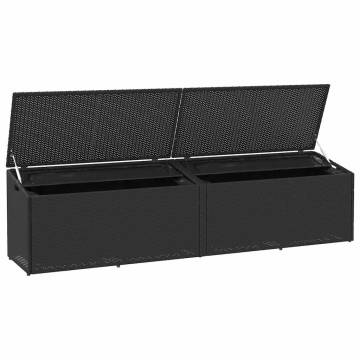 Garden Storage Box Black 220x50x58 cm - Durable & Stylish