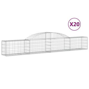 Arched Gabion Baskets - 20 pcs Galvanised Iron | HipoMarket