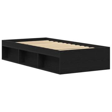 Black Oak Bed Frame 100x200 cm - Stylish & Durable Design