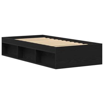 Black Oak Bed Frame 100x200 cm - Stylish & Durable Design