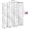 Arched Gabion Baskets - 40 pcs Galvanised Iron | HipoMarket UK