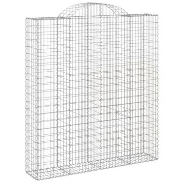 Arched Gabion Baskets - 40 pcs Galvanised Iron | HipoMarket UK