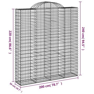 Arched Gabion Baskets - 40 pcs Galvanised Iron | HipoMarket UK