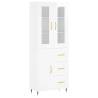 Elegant Highboard in High Gloss White | 69.5x34x180 cm