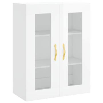 Elegant Highboard in High Gloss White | 69.5x34x180 cm