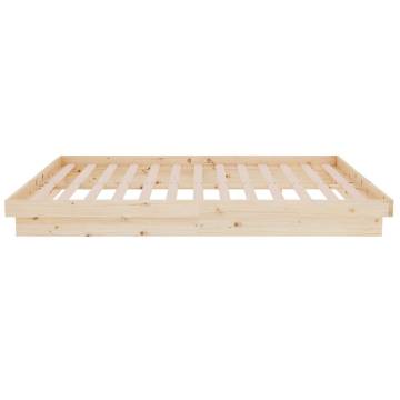 Solid Wood Bed Frame 120x200 cm - Rustic Charm | HipoMarket