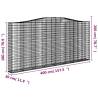 Arched Gabion Baskets 2 pcs | Galvanised Iron Garden Barriers