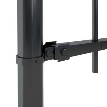 Garden Fence with Hoop Top Steel 6.8x1.5 m Black | HipoMarket