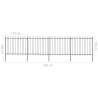 Garden Fence with Hoop Top Steel 6.8x1.5 m Black | HipoMarket