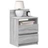 Stylish Grey Sonoma Bedside Cabinets - 2 Drawers Set