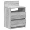 Stylish Grey Sonoma Bedside Cabinets - 2 Drawers Set