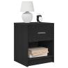 Stylish Black Bedside Cabinets - 2 pcs with Drawer 40x34x50 cm