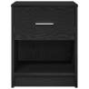 Stylish Black Bedside Cabinets - 2 pcs with Drawer 40x34x50 cm