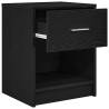 Stylish Black Bedside Cabinets - 2 pcs with Drawer 40x34x50 cm