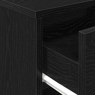 Stylish Black Bedside Cabinets - 2 pcs with Drawer 40x34x50 cm