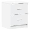 Stylish Bedside Cabinet with 2 Drawers in White - 40x36x50 cm