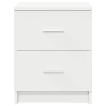 Stylish Bedside Cabinet with 2 Drawers in White - 40x36x50 cm