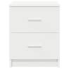 Stylish Bedside Cabinet with 2 Drawers in White - 40x36x50 cm