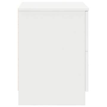 Stylish Bedside Cabinet with 2 Drawers in White - 40x36x50 cm