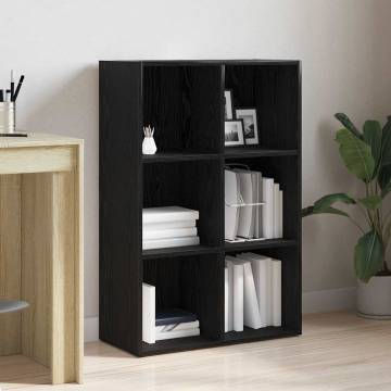 Stylish Black Oak Book Cabinet - 66x30x98 cm | Hipomarket