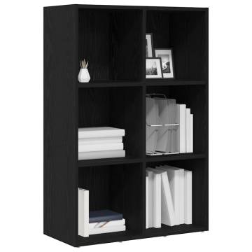 Stylish Black Oak Book Cabinet - 66x30x98 cm | Hipomarket