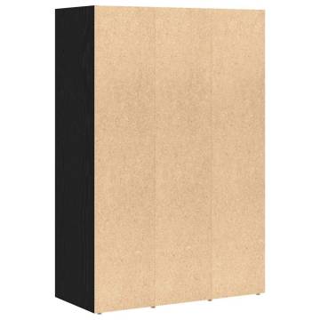 Stylish Black Oak Book Cabinet - 66x30x98 cm | Hipomarket