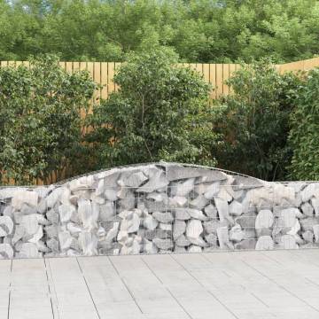 Arched Gabion Baskets - 5 pcs Galvanised Iron | HipoMarket UK