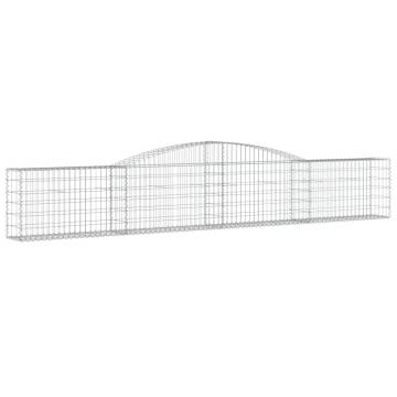 Arched Gabion Baskets - 5 pcs Galvanised Iron | HipoMarket UK