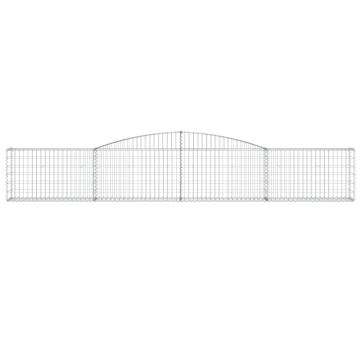 Arched Gabion Baskets - 5 pcs Galvanised Iron | HipoMarket UK