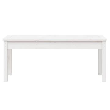 White Garden Bench 109x44x45 cm Solid Pine - Hipomarket