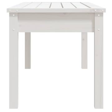 White Garden Bench 109x44x45 cm Solid Pine - Hipomarket