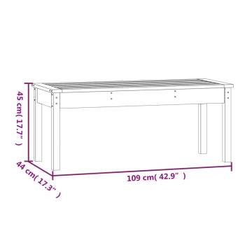 White Garden Bench 109x44x45 cm Solid Pine - Hipomarket