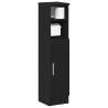 Stylish Bathroom Cabinet with Roll Holder - Black 20.5x22x90 cm